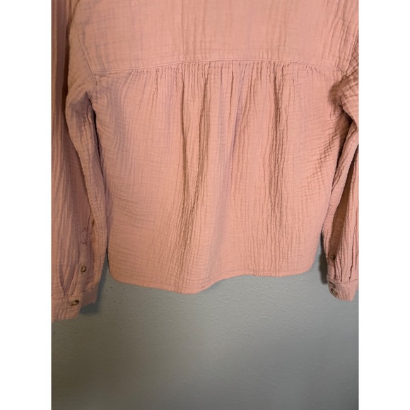 Madewell Lightspun Evert Long Sleeve Henley Top Wisteria Dove Pink Size Small - Picture 8 of 11
